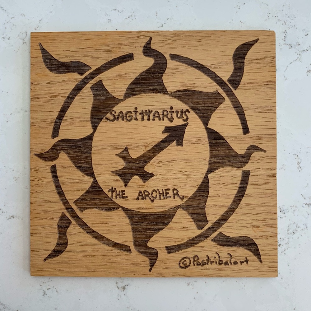 Sagittarius wooden art decor 5x5 Venice Beach 2013
